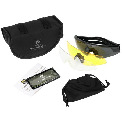 Revision Sawfly Eyewear Deluxe Yellow Kit, Black, Regular, Transparent, Smoky, Yellow, Goggles