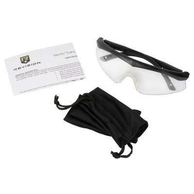 Revision Sawfly Eyewear with Clear Lens, Black, Regular, Transparent, Goggles