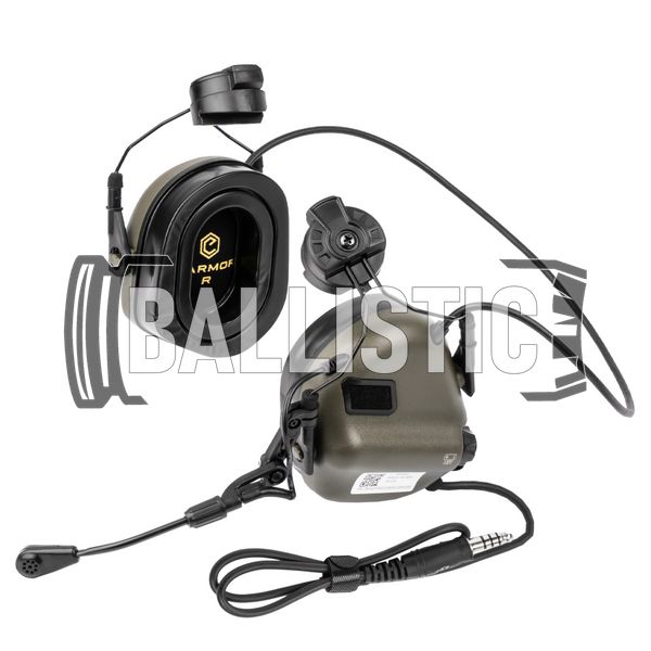 Earmor M32H PLUS Headset with ARC Helmet Rail, Foliage Green, With adapters, 22, Active, Single