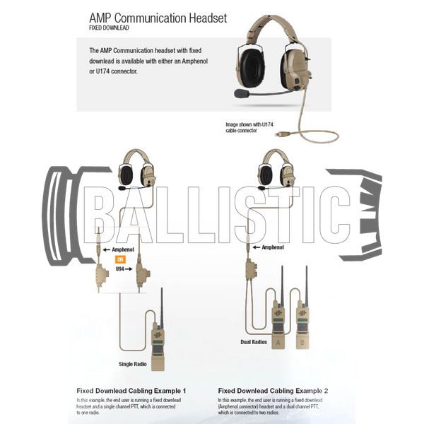 Гарнітура Ops-Core AMP Communication Headset Fixed Downlead 2000000126074 фото