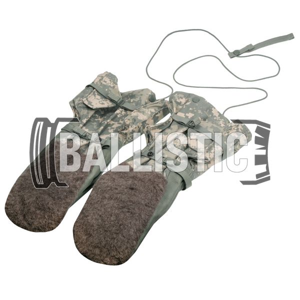 US Army Extreme Cold Weather Mitten Set Gloves, ACU, Classic, Winter, Medium