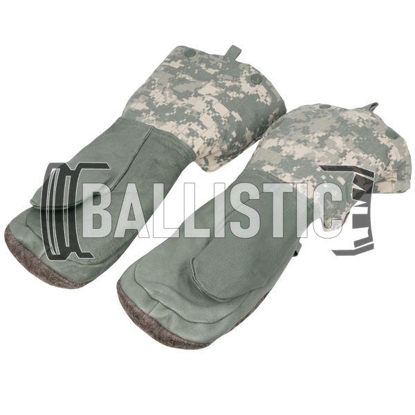 US Army Extreme Cold Weather Mitten Set Gloves, ACU, Classic, Winter, Medium