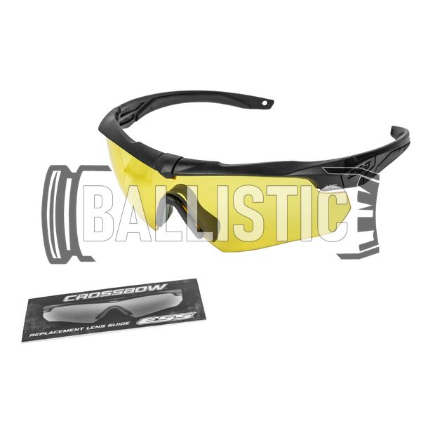 ESS Crossbow Ballistic Eyeshields with Yellow Lens, Black, Yellow