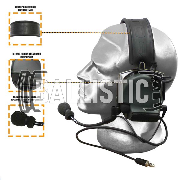 Peltor Сomtac III headset, Foliage Grey, Headband, 23, 2xAAA, Single, Comtac III