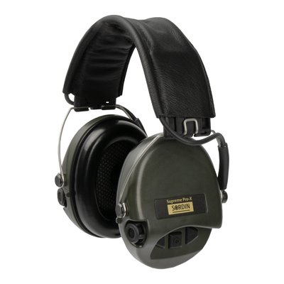 MSA Sordin Supreme Pro-X Hear2 Hearing Protection Headset, Olive, 19, Active