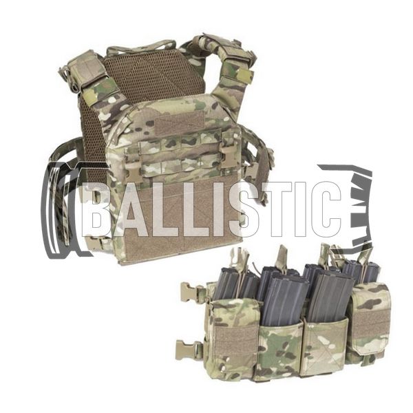 WAS CPC PCR Covert Plate Carrier Multicam Combo with Pathfinder Chest Rig, Multicam, Plate Carrier