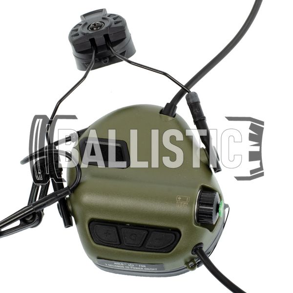 Earmor M32H Mark 3 MilPro Headset with ARC Helmet Rail, Foliage Green, With adapters, 22