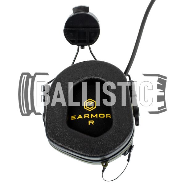 Earmor M32H Mark 3 MilPro Headset with ARC Helmet Rail, Foliage Green, With adapters, 22