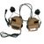 Earmor M32H Mark 3 MilPro Headset with ARC Helmet Rail, Coyote Brown, With adapters, 22, Single