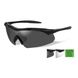 Wiley-X Vapor APEL Grey/Clear Lens/Matte Black Frame Safety Sunglasses, Black, Transparent, Smoky, Goggles