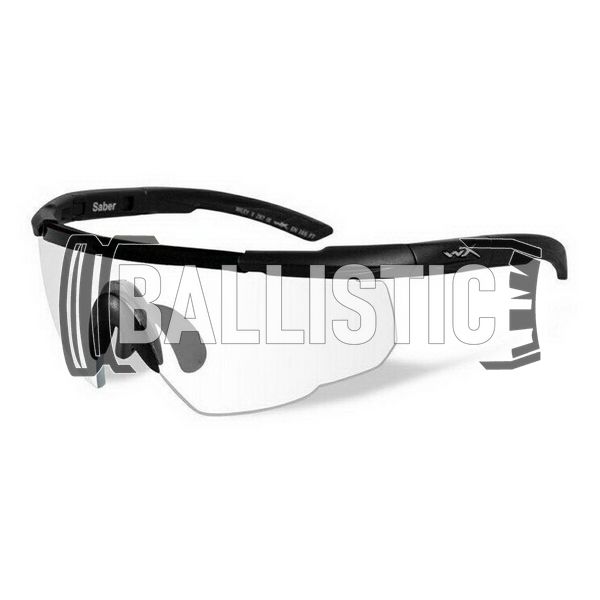 Wiley-X Saber Advanced Sunglasses with Clear Lens, Black, Transparent, Goggles