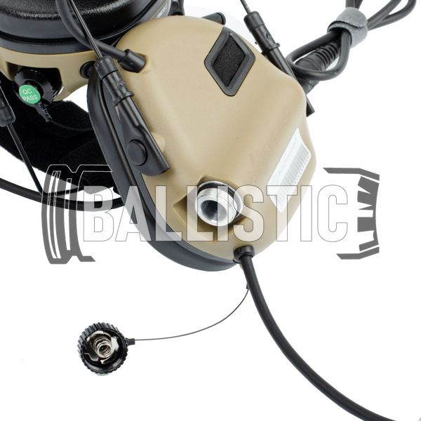 Earmor M32 Mark 3 DualCom MilPro Headset, Coyote Tan, Headband, 22, Dual