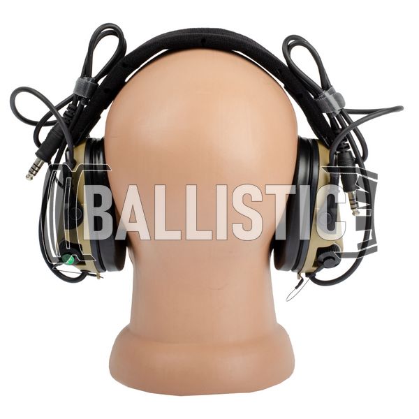 Earmor M32 Mark 3 DualCom MilPro Headset, Coyote Tan, Headband, 22, Dual