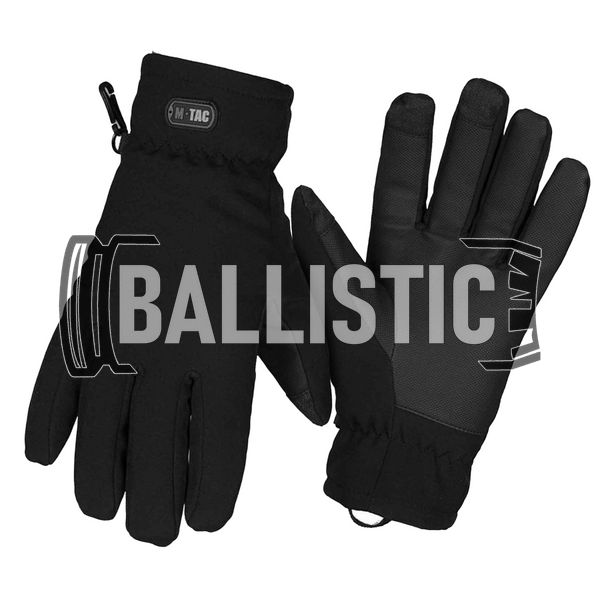 M-Tac Soft Shell Thinsulate Black Gloves, Black, Classic, Winter, Medium