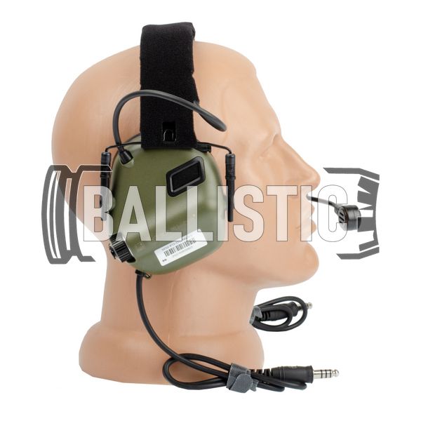 Earmor M32 Mark 3 DualCom MilPro Headset, Foliage Green, Headband, 22, Dual