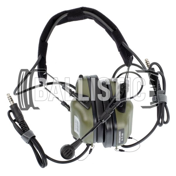 Earmor M32 Mark 3 DualCom MilPro Headset, Foliage Green, Headband, 22, Dual