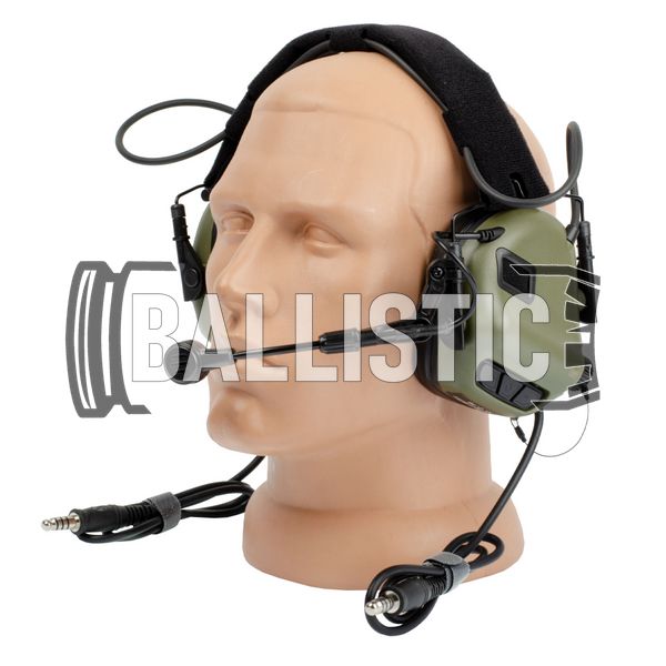 Earmor M32 Mark 3 DualCom MilPro Headset, Foliage Green, Headband, 22, Dual