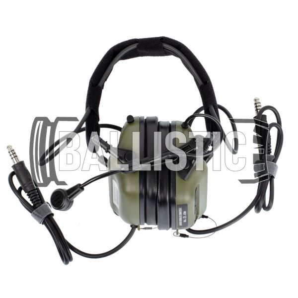 Earmor M32 Mark 3 DualCom MilPro Headset, Foliage Green, Headband, 22, Dual