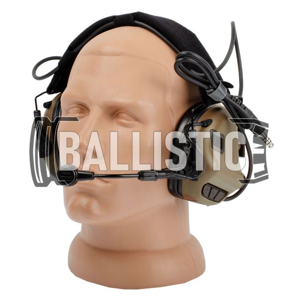 Earmor M32X Mark 3 MilPro M-Lok Headset, Coyote Brown, З наголів'єм; З адаптерами, 22, Single