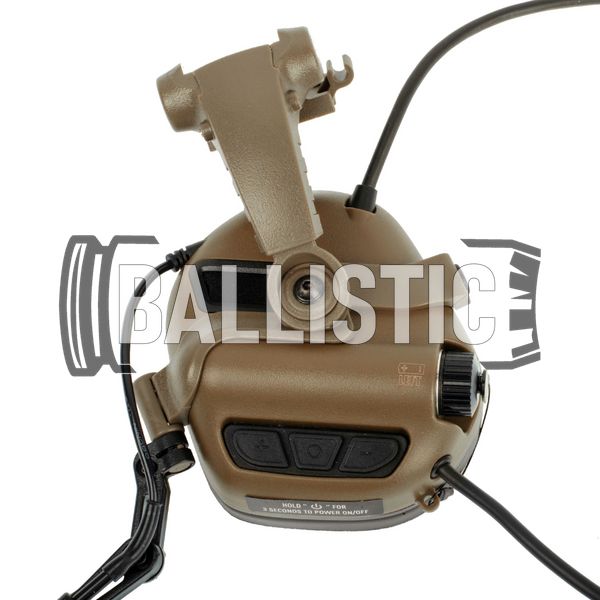 Earmor M32X Mark 3 MilPro M-Lok Headset, Coyote Brown, З наголів'єм; З адаптерами, 22, Single