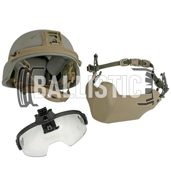 ACH MICH Helmet with Revision Viper Visor (Used), Foliage Green, Large