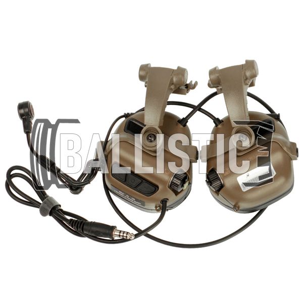 Earmor M32X Mark 3 MilPro M-Lok Headset, Coyote Brown, З наголів'єм; З адаптерами, 22, Single