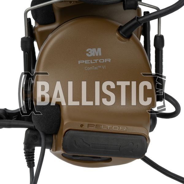 3M Peltor ComTac VI NIB Headset, Coyote Brown, Headband, 23, 2xAAA, Single, Comtac VI