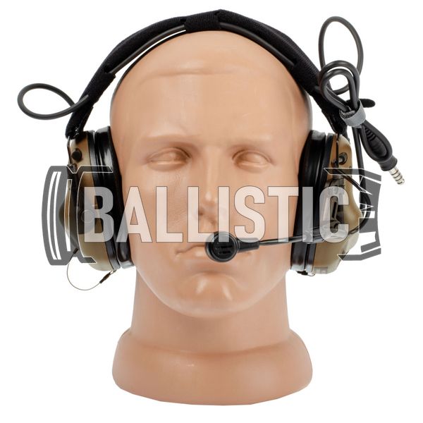 Earmor M32X Mark 3 MilPro M-Lok Headset, Coyote Brown, З наголів'єм; З адаптерами, 22, Single