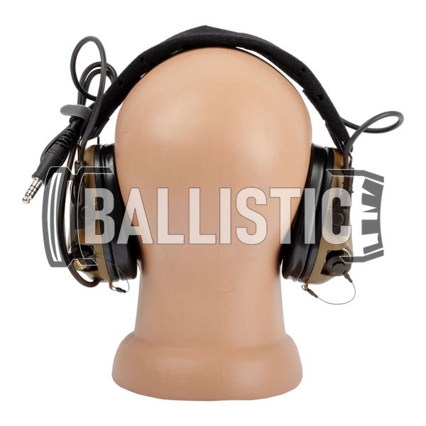 Earmor M32X Mark 3 MilPro M-Lok Headset, Coyote Brown, З наголів'єм; З адаптерами, 22, Single