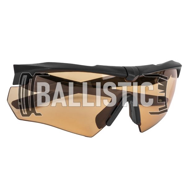 ESS Crossbow Ballistic Eyeshields with Bronze Lens, Black, Brown, Goggles