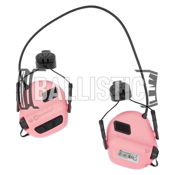 Earmor M31H PLUS Headset with Helmet Rail Adapters, Pink, With adapters, 22, Active