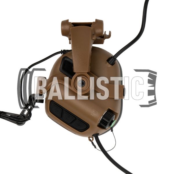 Earmor M32X Mark 3 DualCom MilPro Tactical Headsets with ARC rail adapter, Coyote Brown, Підшоломні; З адаптерами, 22, Dual