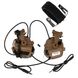 Earmor M32X Mark 3 DualCom MilPro Tactical Headsets with ARC rail adapter, Coyote Brown, Підшоломні; З адаптерами, 22, Dual