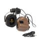 Earmor M31H Headset with Helmet Rail Adapters, Coyote Brown, With adapters, 22, 2xAAA, Active