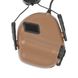 Earmor M31H Headset with Helmet Rail Adapters, Coyote Brown, With adapters, 22, 2xAAA, Active