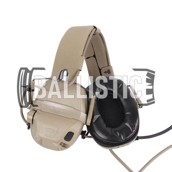 Ops-Core AMP Communication Headset Fixed Downlead, Tan, 22, Single